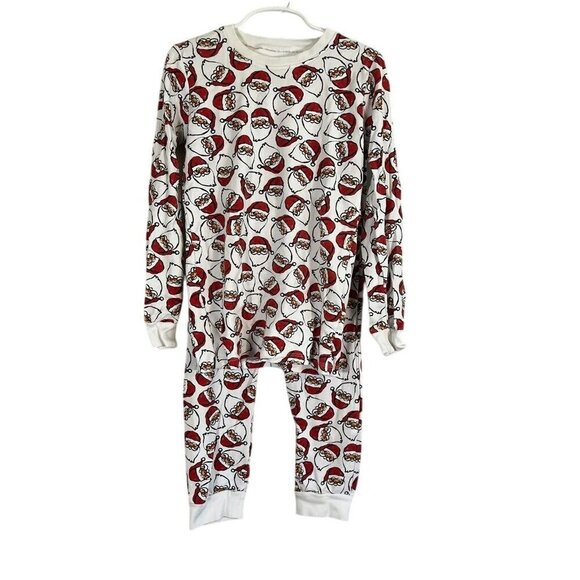 Sammy Nat Christmas Pajama Set 10 White Holiday Santa Festive Preppy Family 80s - Picture 1 of 10